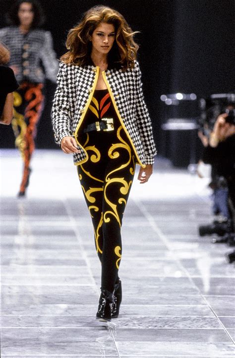 versace 90s runway gold bra tassels|versace runway performances.